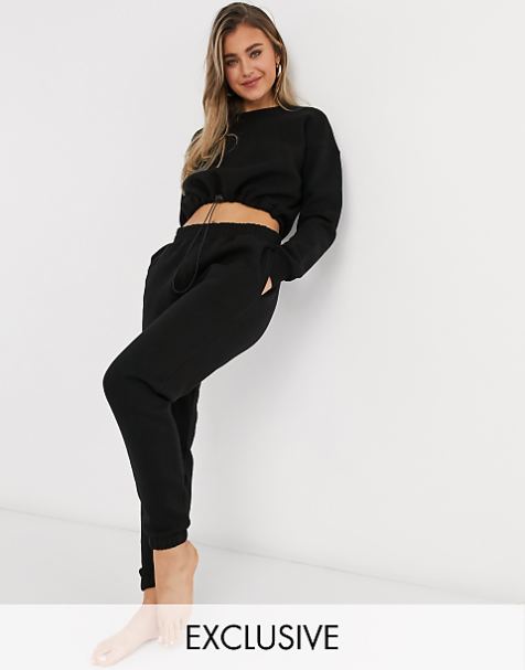 Asos Green Cotton Jersey Wide Leg Loungewear//Jogger Bottoms Size 10